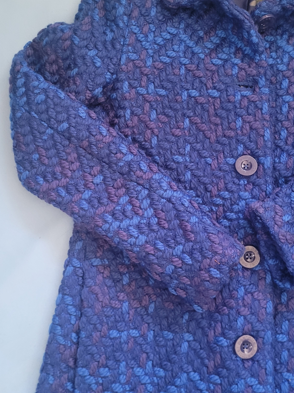 Desigual Women's Blue Textured Button-Front Coat - Picture 12 of 15